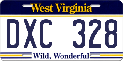 WV license plate DXC328