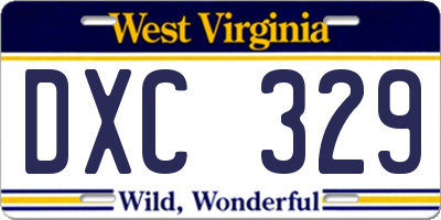 WV license plate DXC329