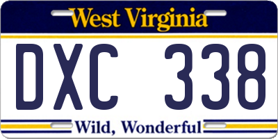 WV license plate DXC338