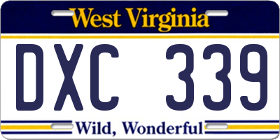 WV license plate DXC339