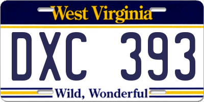 WV license plate DXC393