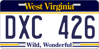 WV license plate DXC426