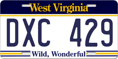 WV license plate DXC429