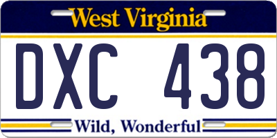 WV license plate DXC438