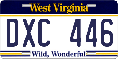 WV license plate DXC446