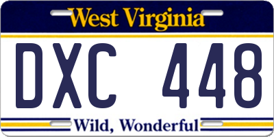 WV license plate DXC448