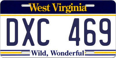 WV license plate DXC469