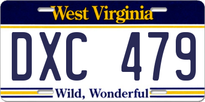 WV license plate DXC479