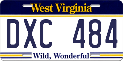 WV license plate DXC484