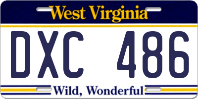 WV license plate DXC486