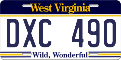 WV license plate DXC490