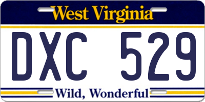 WV license plate DXC529