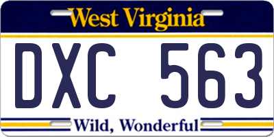 WV license plate DXC563