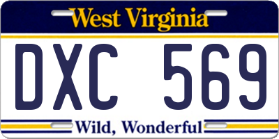 WV license plate DXC569