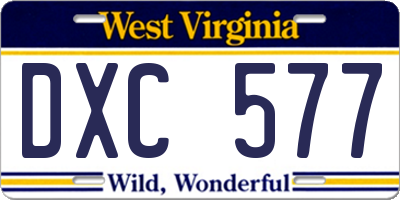 WV license plate DXC577