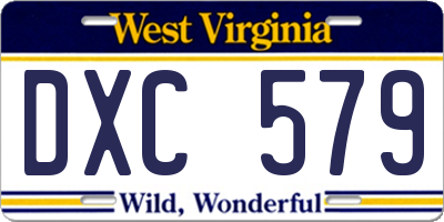 WV license plate DXC579