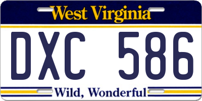 WV license plate DXC586