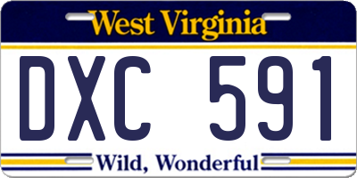 WV license plate DXC591
