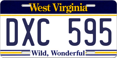 WV license plate DXC595