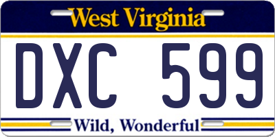 WV license plate DXC599