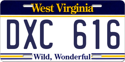 WV license plate DXC616