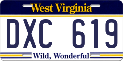 WV license plate DXC619