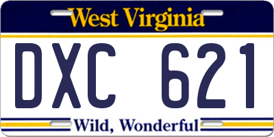 WV license plate DXC621