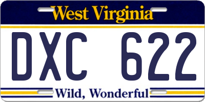 WV license plate DXC622