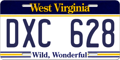 WV license plate DXC628