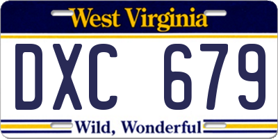 WV license plate DXC679