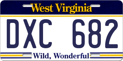 WV license plate DXC682