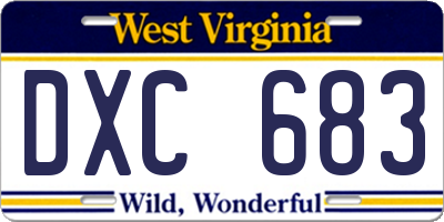 WV license plate DXC683