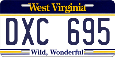 WV license plate DXC695