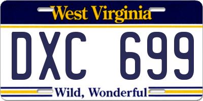 WV license plate DXC699