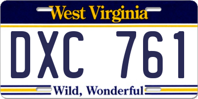 WV license plate DXC761