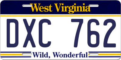 WV license plate DXC762