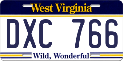 WV license plate DXC766