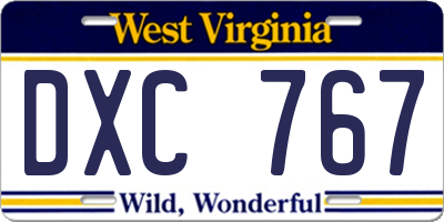 WV license plate DXC767