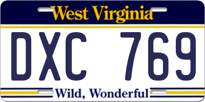 WV license plate DXC769