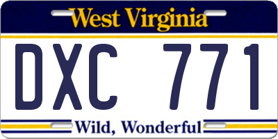 WV license plate DXC771