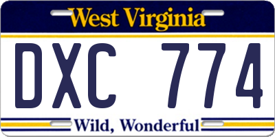 WV license plate DXC774