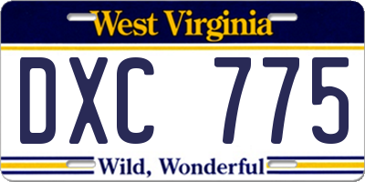 WV license plate DXC775