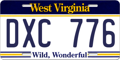 WV license plate DXC776