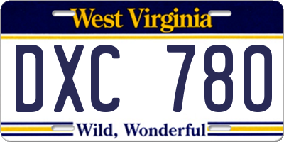 WV license plate DXC780