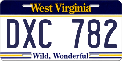 WV license plate DXC782