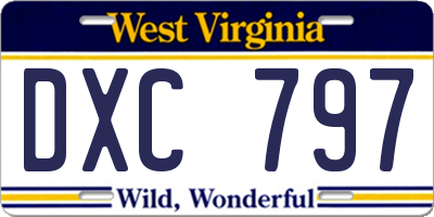 WV license plate DXC797