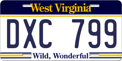 WV license plate DXC799
