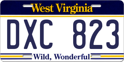 WV license plate DXC823