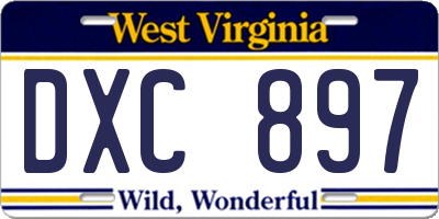 WV license plate DXC897