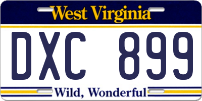WV license plate DXC899
